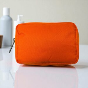 Orange Travel Organizer Pouch Compact Toiletry & Accessory Bag