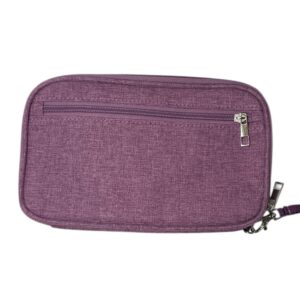 RFID Travel Wallet Organizer – Purple Passport Case & Document Holder