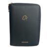 Black Faux Leather Travel Wallet RFID Zip Passport Organizer by Forvencer