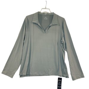 Jack Smith Women’s Long Sleeve Golf Polo Shirt 2XL | Gray V-Neck Sport Top