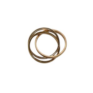 Focalook Rose Gold Interlocked Spinner Ring Set – Stainless Steel Size 7 | Hypoallergenic Gift