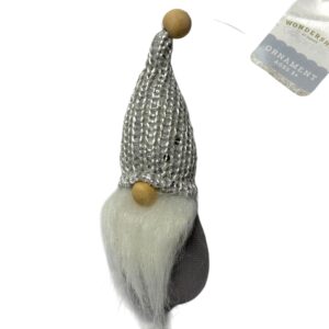 Silver Knit Hat Gnome Christmas Ornament – White Beard | Wondershop 2024