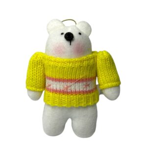 Plush Polar Bear Christmas Ornament with Yellow Knit Sweater | Wondershop at Target