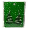 Green Glitter Christmas Tree Dangle Earrings | Holiday Jewelry Gift