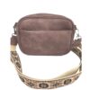 CLUCI PU Leather Crossbody Bag with Wide Boho Strap – Mauve