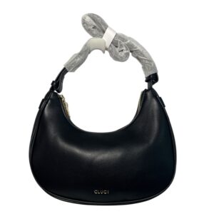CLUCI Black Faux-Leather Shoulder Bag – Minimalist Hobo Baguette Purse – New Without Tags