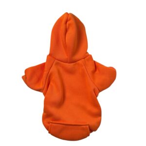 Orange Fleece Dog Hoodie – Size M | Soft Pet Sweatshirt for Small to Medium Dogs