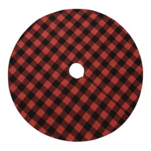 36” Red & Black Buffalo Plaid Christmas Tree Skirt | Holiday Decor | New in Box
