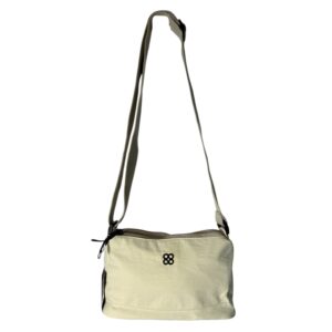 Eslcorri Lightweight Nylon Crossbody Bag – Cream | Multi-Pocket Travel Shoulder Bag