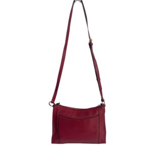 Kattee Genuine Cowhide Leather Crossbody Bag – Burgundy Zip Shoulder Bag