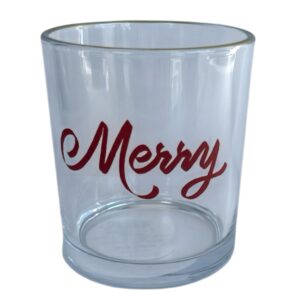 Threshold Merry Glass Tumbler with Gold Rim | Holiday Drinkware | New with Tag