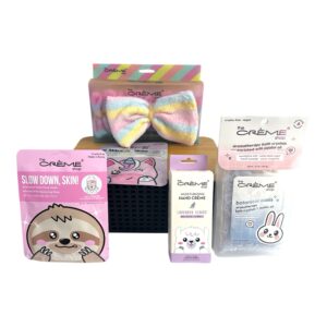 Crème Shop Spa Gift Bundle with Bamboo Bin | Masks, Bath Crystals & Hand Cream