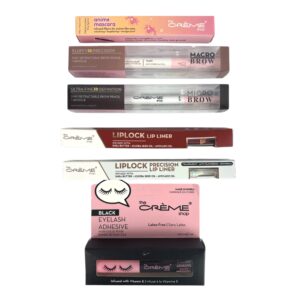 Eyes, Brows & Lips Makeup Set | Mascara, Brow Pencils & Lip Liners (Crème Shop)