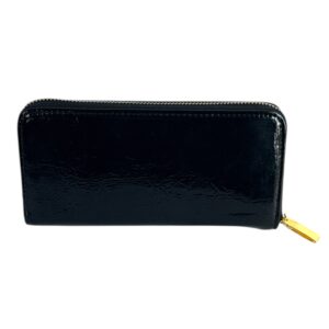 Black Zip-Around Wallet with Wristlet Strap | Multiple Card Slots & Coin Pocket