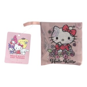 Hello Kitty Reusable Shopping Tote Bag | Floral Pink | Foldable Eco Tote