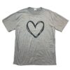 Gray Heart Graphic Short Sleeve T-Shirt | Unisex XXL