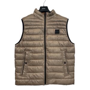 BOSS Men’s Lightweight Nylon Puffer Vest – Desert Taupe – Size 44R (EU 54)
