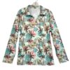 Women's Golf Polo Shirt Long Sleeve V-Neck UPF 50+ Tropical Large