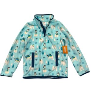Gymboree Kids Polar Bear Print Fleece Quarter Zip Pullover | Size 10