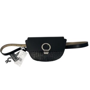 Steve Madden Black Woven Belt Bag | Women'sSmall Crossbody Fanny Pack