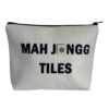 Mah Jongg Tiles Zipper Pouch | Canvas Mahjong Makeup Bag | Gift for Mahjong Lover