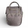 Quilted Laptop Backpack 17” Dusty Beige with USB & RFID