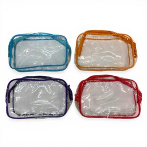 4-Pack Clear Makeup Bags Waterproof Travel Toiletry Pouches TSA Approved Transparent Organizer Set