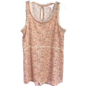 Lauren Conrad Sleeveless Floral Tank Top Women’s small peach pink flowers boho