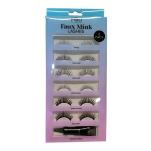 BFY Cosmetics Faux Mink Lashes 6 Pack with Glue - Black