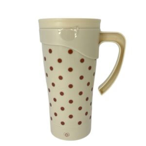 Target travel mug 13.5oz self stirring Polka Dots Cream Red coffee drink cup