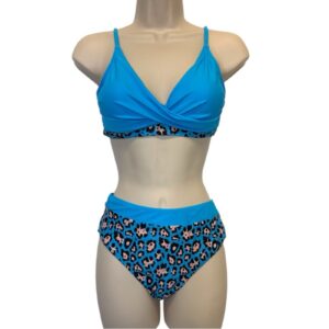 Hilinker Bikini Set Leopard Print Twist Front V-Neck High-Waisted women’s small