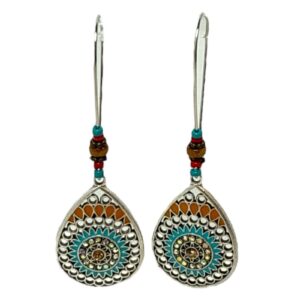 Silver Turquoise Teardrop Earrings