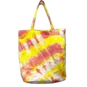New Hand Crafted Tie Dye Tote Bag Canvas Cotton Yellow and pink Handmade