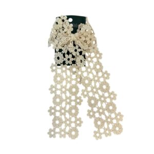 Wild Fable Eyelet Lace Hair Accessory Clip Off white Cream Floral boho crochet
