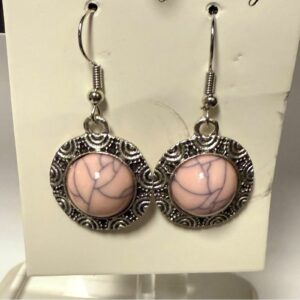 Elegant Silver and Pink Earrings