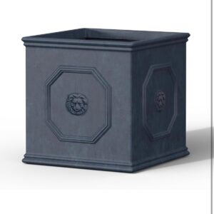 Square Lion Head Concrete Planter Plant Pot Indoor/Outdoor 10.2  Antique gray