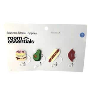 Room Essentials Silicone Straw Toppers Set