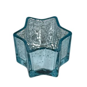 Target Star-Shaped Glass Candle Holder Blue tea light metallic mercury